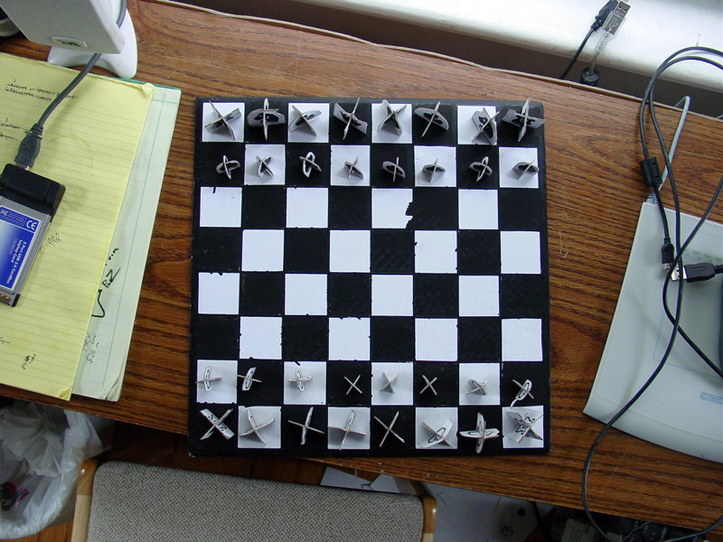 chess set in progress