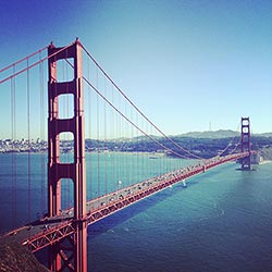 Golden Gate Bridge with San Francisco in distance